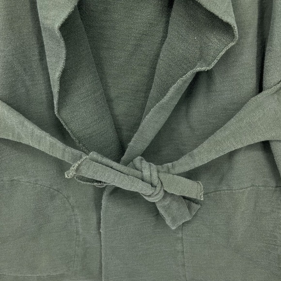 Lucky Brand Cardigan Sweater Women's M Olive Green Vtg Y2K Solid Wrap Pockets - Picture 4 of 8